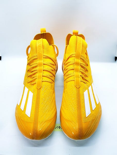 s Adizero Primeknit Football Cleats College Gold White GV9629 Men's Size 13