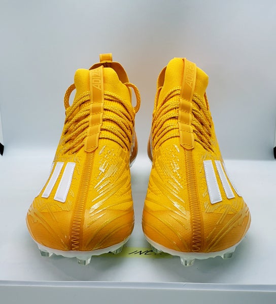 s Adizero Primeknit Football Cleats College Gold White GV9629 Men's Size 13