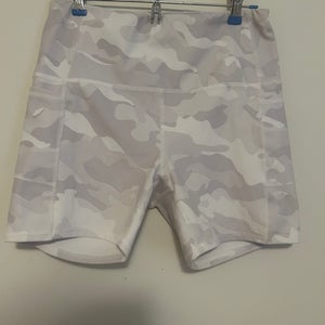 RBX White Light Camo Biker Shorts