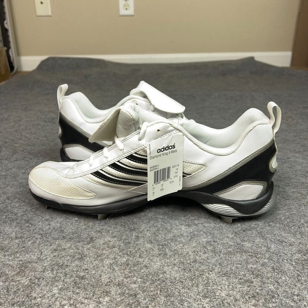 Adidas Mens Baseball Cleat 16 White Black Metal Softball Diamond King 9 Meta