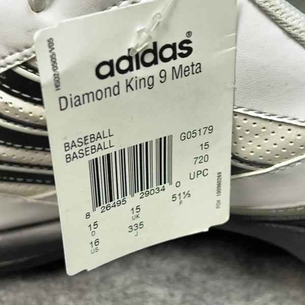Adidas Mens Baseball Cleat 16 White Black Metal Softball Diamond King 9 Meta