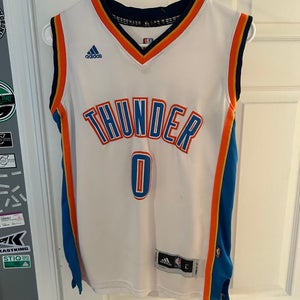 White Used Large Kids Russel Westbrook Jersey