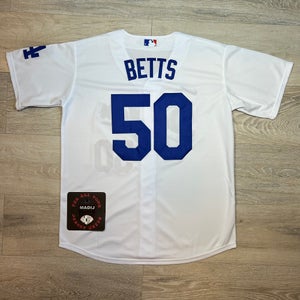 Dodgers White Mookie Betts Jersey