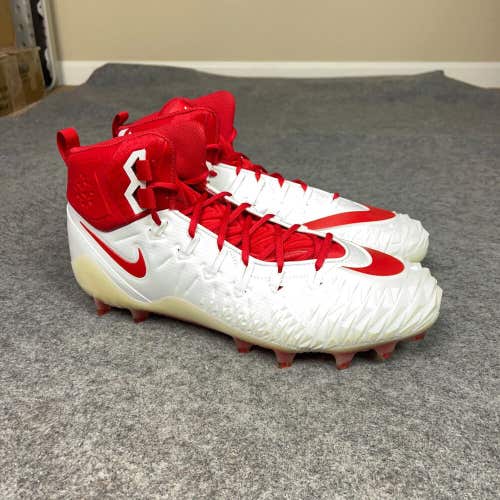 Nike Mens Football Cleat 15 White Red Shoe Lacrosse Force Savage Pro TD Sport F6