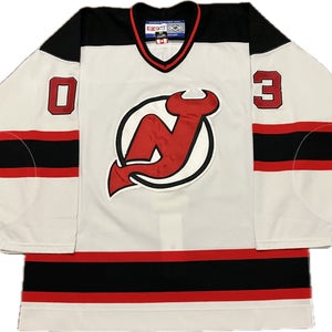 New Jersey Devils “03 Champions” Custom CCM Center Ice NHL Hockey Jersey Size 52