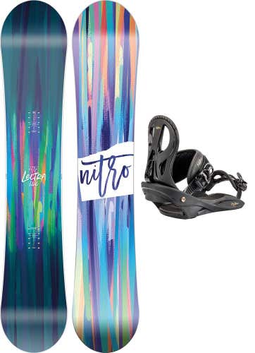 Nitro Lectra Brush Women's Snowboard 152 cm with Nitro Rythm Bindings New 2025