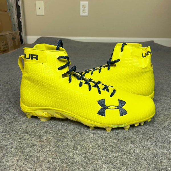 Under Armour Mens Football Cleat 18 Neon Yellow Lacrosse Shoe Spine Sports G21