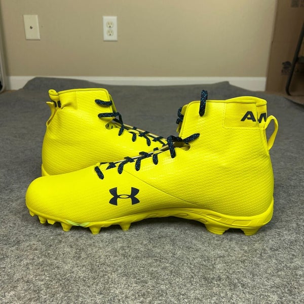 Under Armour Mens Football Cleat 18 Neon Yellow Lacrosse Shoe Spine Sports G21