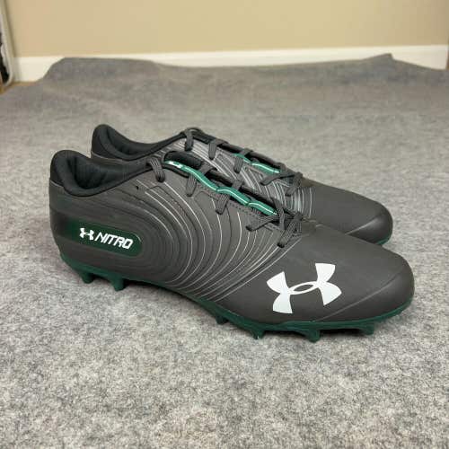 Under Armour Mens Football Cleat 12.5 Black Green Lacrosse Shoe Nitro Low G7