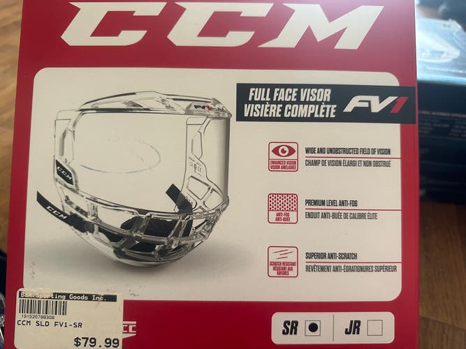 Brand new sr Ccm full face visor with helmet bag