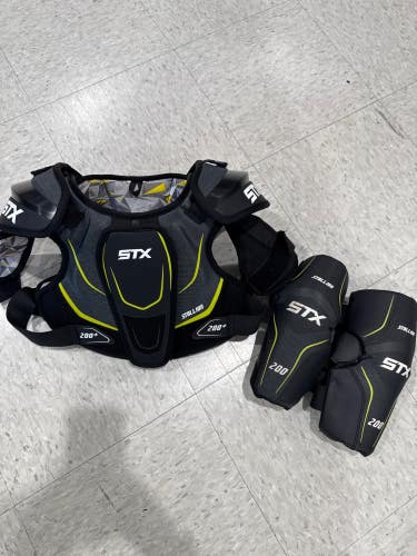 Used Small Youth STX Stallion 200+ Shoulder Pads + Elbow Pads