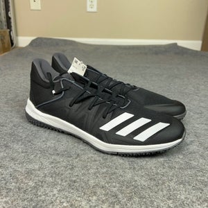 Adidas Mens Shoe 16 Black White Sneaker Speed Trainer Baseball Turf Sports Pair