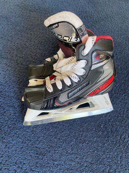 Used Junior Bauer Regular Width Size 1 Vapor X2.7 Hockey Goalie Skates
