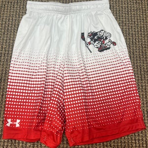 New White/Red RoughRiders Under Armour Team Shorts Size Small