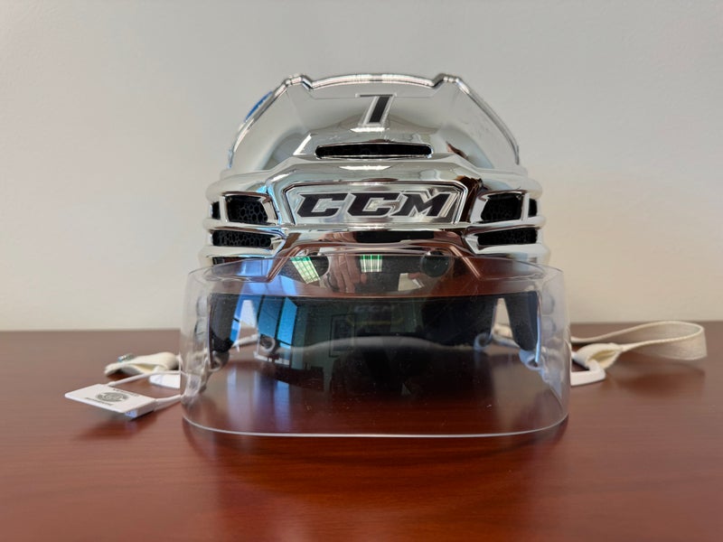 LA Kings Game Used Chrome Medium CCM Super Tacks X Total Custom Helmet