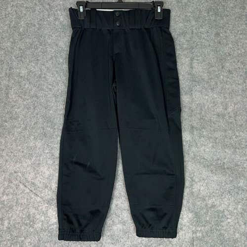 Under Armour Mens Football Pants Medium Black White Snap Button 3/4 Length ^ A23