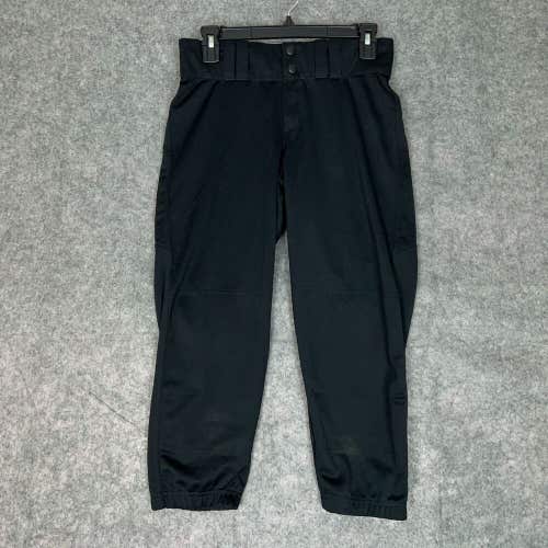 Under Armour Mens Football Pants Medium Black White Snap Button 3/4 Length ^ A27