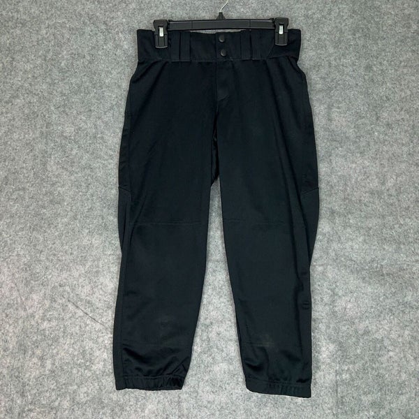 Under Armour Mens Football Pants Medium Black White Snap Button 3/4 Length ^ A27
