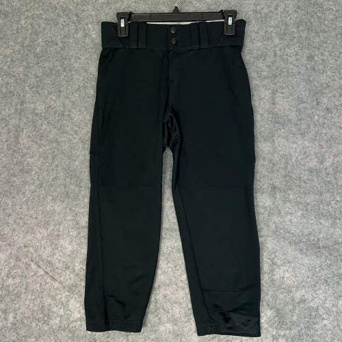 Under Armour Mens Football Pants Medium Black White Snap Button 3/4 Length ^ A31