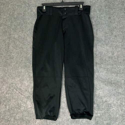 Under Armour Mens Football Pants Medium Black White Snap Button 3/4 Length ^ A32