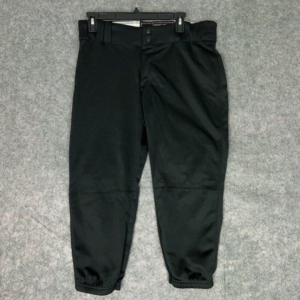 Under Armour Mens Football Pants Large Black White Snap Button 3/4 Length ^ A33