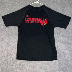 Louisville Cardinals Adidas Mens T Shirt Small Black Red Pep Band NCAA Sports