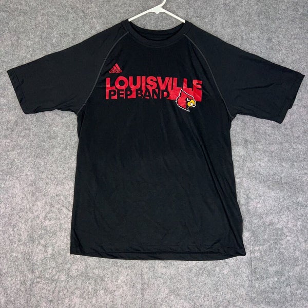 Louisville Cardinals Adidas Mens T Shirt Small Black Red Pep Band NCAA Sports