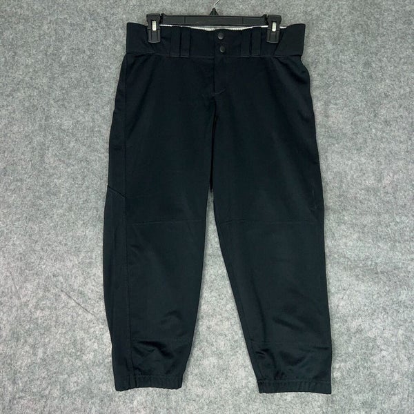 Under Armour Mens Football Pants Large Black White Snap Button 3/4 Length ^ A43