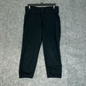 Under Armour Mens Football Pants Medium Black White Snap Button 3/4 Length ^ A41