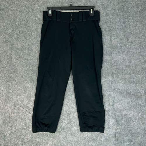 Under Armour Mens Football Pants Medium Black White Snap Button 3/4 Length ^ A41