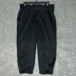 Under Armour Mens Football Pants Large Black White Snap Button 3/4 Length ^ A42