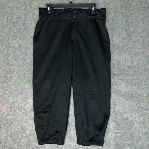 Under Armour Mens Football Pants Large Black White Snap Button 3/4 Length ^ A42