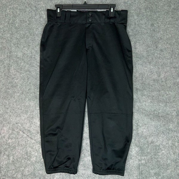 Under Armour Mens Football Pants Large Black White Snap Button 3/4 Length ^ A42