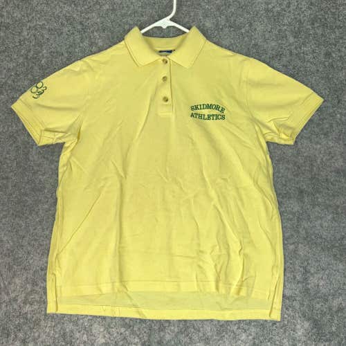 Skidmore Thoroughbreds Womens Shirt Medium Gold Green Polo NCAA Athletics Top