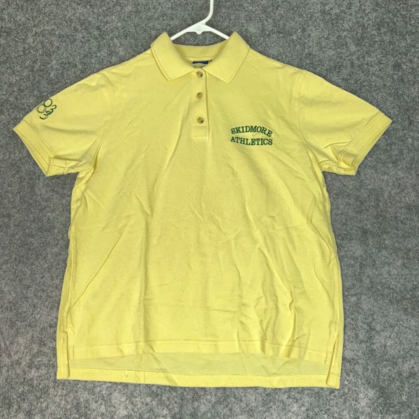 Skidmore Thoroughbreds Womens Shirt Medium Gold Green Polo NCAA Athletics Top