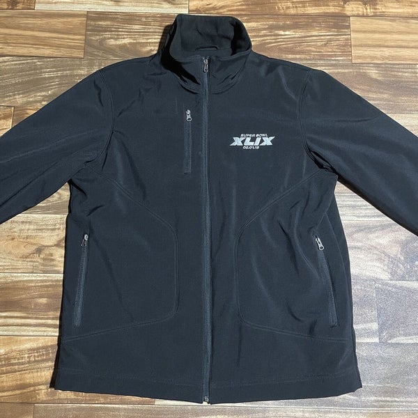 Super Bowl XLIX Jacket Black Full Zip Patriots vs Seahawks 2015 NFL Men’s Medium