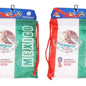 2 Pc Lot - Fifa 2018 Team Mexico Futbol Soccer - Drawstring Cinch Sport Gym Bag
