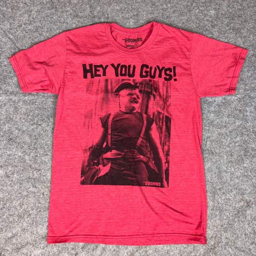 Goonies Mens Shirt Medium Red Black Short Sleeve Tee Movie Graphic Casual Top