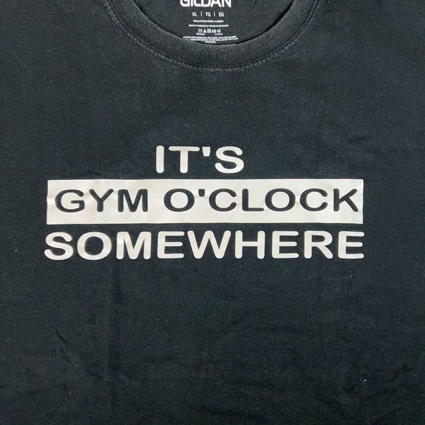 Gym Mens Shirt Extra Large Black White Short Sleeve Tee Bro Preppy Frat Sports