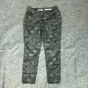 DKNY Womens Jeans 8 Petite Gray Denim Skinny High Rise Dark Wash Pattern Stretch