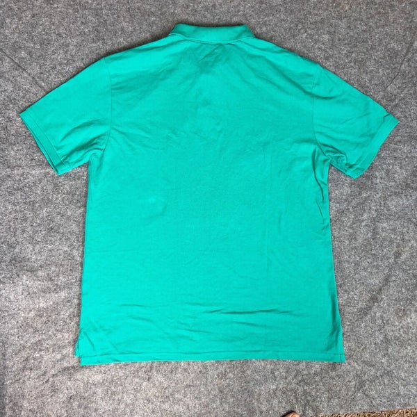 Old Navy Mens Shirt Large Green Blue Teal Short Sleeve Button Top Solid Casual