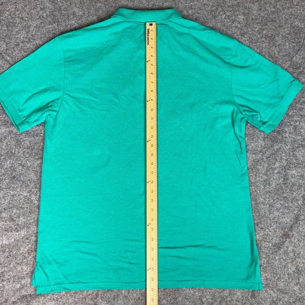 Old Navy Mens Shirt Large Green Blue Teal Short Sleeve Button Top Solid Casual
