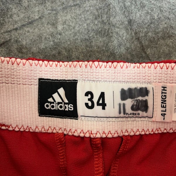 Adidas Mens Baseball Pants 34 +4 Tall Red White Black Stripe Softball Sports