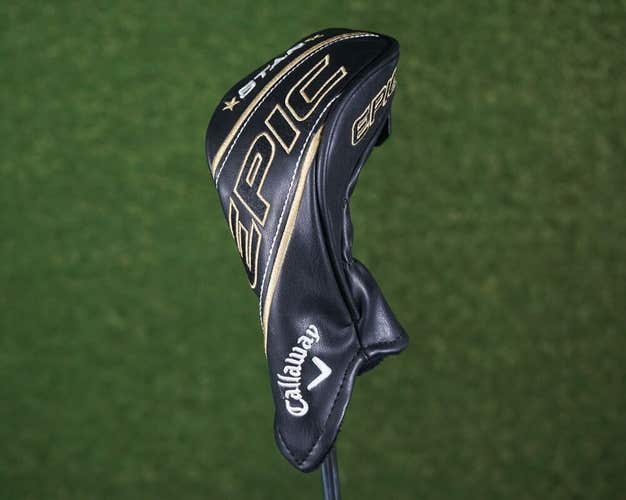 CALLAWAY EPIC STAR HYBRID HEADCOVER, CHANGEABLE #S RESCUE BLACK / GOLD ~ L@@K!