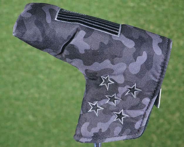 PRO GOLF PRG USA AMERICAN FLAG BLADE PUTTER HEAD COVER BLACK CANVAS CAMO ~ L@@K!