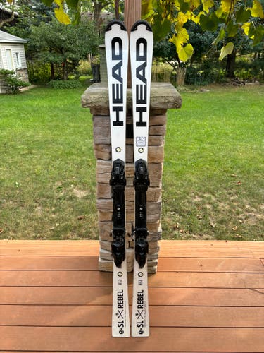 Used 2022 HEAD WC Rebel e-SL Skis With Bindings Max Din 16