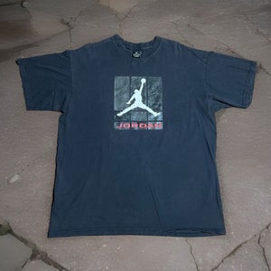 Vintage Y2K Nike Air Jordan T-Shirt Mens XL Jumpman Logo NBA Basketball Black