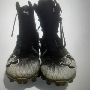 Black Used Size 8.0 (Women's 9.0) Adult Under Armour High Top Molded Cleats