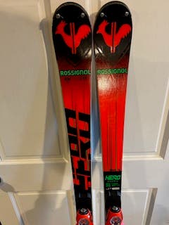 Used 2023 Rossignol 157 cm Racing HERO ATHLETE FIS SL Skis With Bindings Max Din 15