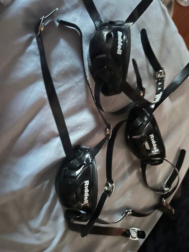 3 Used Riddell Chin Straps